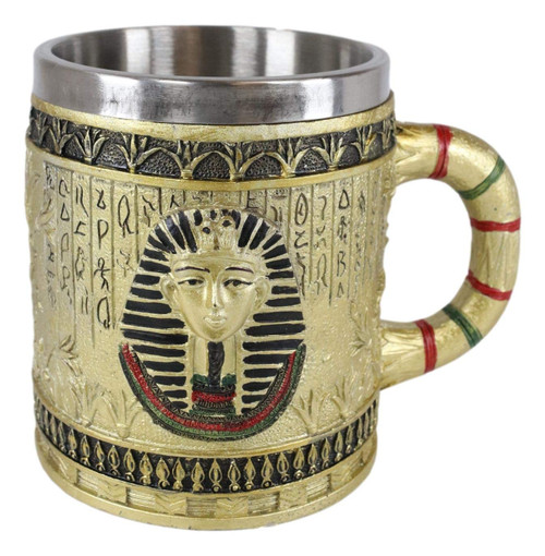 Ebros Ancient Egyptian Theme Golden Mask Of King Tut Pharaoh of Egypt Dynasty Beer Stein Tankard Coffee Drinking Cup Mug Gods Of Egypt Historical Educational School Classroom Office Desktop Accent Ebros Ancient Egyptian Theme Golden Mask Of King Tut Pharaoh of Egypt Dynasty Beer Stein Tankard Coffee Drinking Cup Mug Gods Of Egypt Historical Educational School Classroom Office Desktop Accent