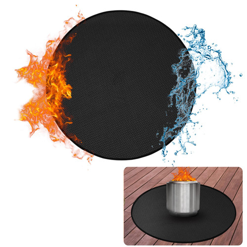 39'' Fire Pit Mat for Solo Stove Ranger, 3-Layer Fireproof Mat Round Under Grill Mat, Reusable Waterproof Pad for Grass Deck Patio Outdoor Wood Burning BBQ