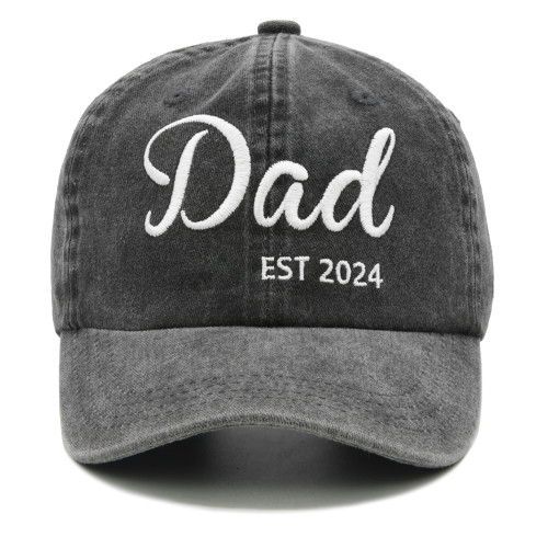 Waldeal Men's Est 2024 Dad Hat, Funny New Father Gifts, Washed Cotton Embroidered Dadddy Baseball Cap Black