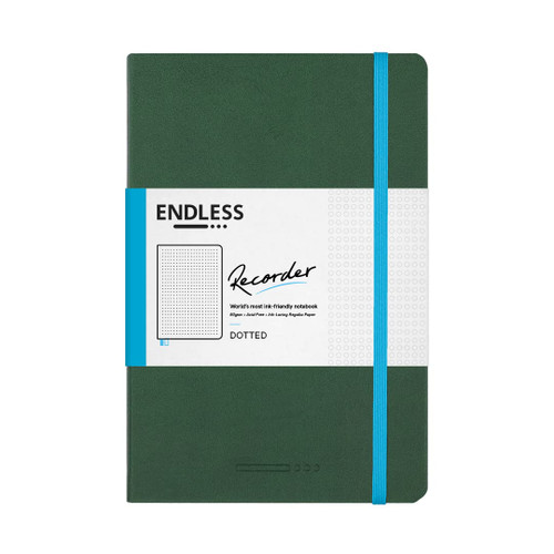 Endless Works Recorder Notebook - Forest Canopy - Regalia Paper - A5 - Dotted, Green