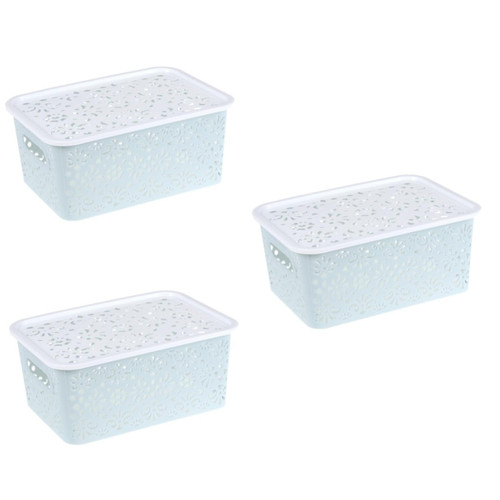SEWACC 3pcs Box Storage Bins Catch All Basket Pantry Bins Closet Storage Drawers Organization Baskets Laundry Hamper Sundries Organizer Closet Drawers Cosmetic Storage Basket