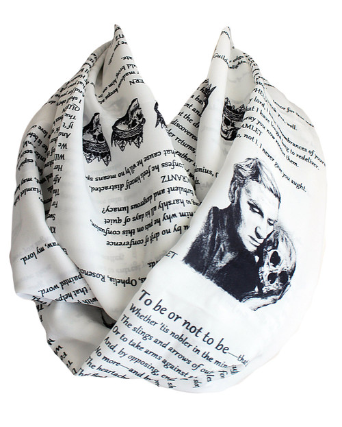 Etwoa Shakespeare Hamlet Book Infinity Scarf Circle Loop Scarf
