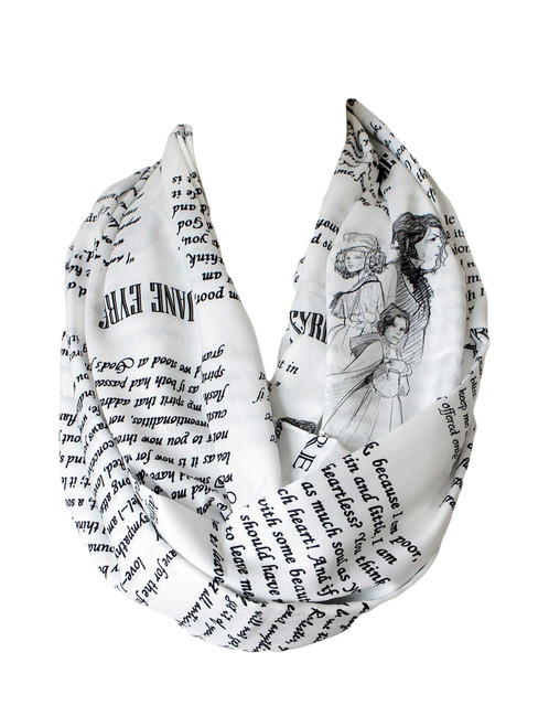 Etwoa Charlotte Bronte Jane Eyre Book Infinity Scarf Circle Loop Scarf Etwoa Charlotte Bronte Jane Eyre Book Infinity Scarf Circle Loop Scarf