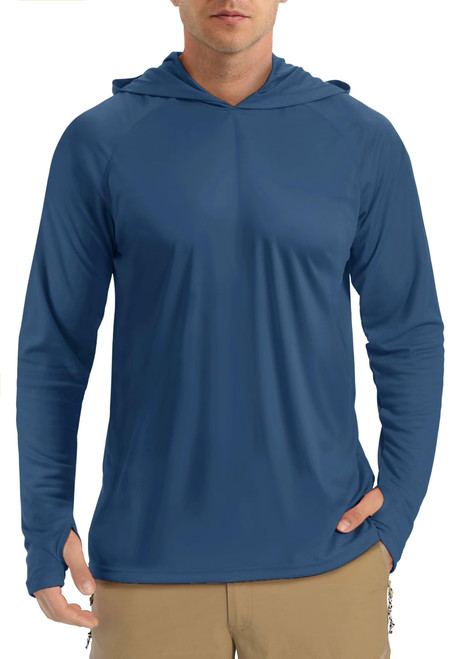 TACVASEN Running Shirt Mens Dry Fit Long Sleeve Shirts Men UV Protection Moisture Wicking T-Shirt Outdoor Quick Dry Shirts Performance Shirts Blue Grey
