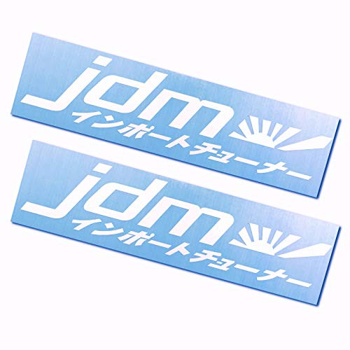 Rdecals 2 Pack - JDM with Japanese Lettering Decals/Stickers 2x9