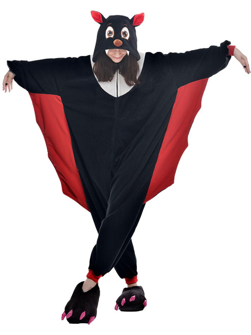 NEWCOSPLAY Unisex Adult Bat Onesie Pajamas Animal One Piece Costume Cosplay Sleepwear (Bat, Medium) NEWCOSPLAY Unisex Adult Bat Onesie Pajamas Animal One Piece Costume Cosplay Sleepwear (Bat, Medium)