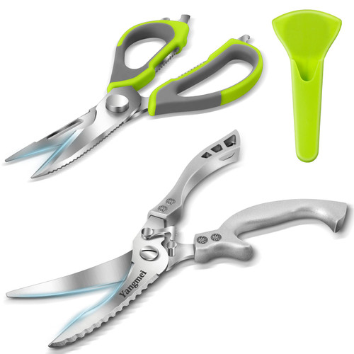 Kitchen Shears, Yangmei Kitchen Scissors Heavy Duty Meat Scissors, Dishwasher Safe Multipurpose Stainless Steel Sharp Utility Food Scissors for Chicken, Poultry, Fish, Herb, 2-Pack(Green) Kitchen Shears, Yangmei Kitchen Scissors Heavy Duty Meat Scissors, Dishwasher Safe Multipurpose Stainless Steel Sharp Utility Food Scissors for Chicken, Poultry, Fish, Herb, 2-Pack(Green)