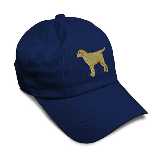 Speedy Pros Soft Baseball Cap Yellow Labrador Embroidery Dogs Labrador Twill Cotton Catfish Dad Hats for Men & Women Navy Design Only