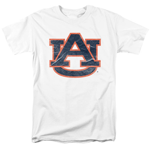 Auburn University Official Distressed Primary Unisex Adult T-Shirt, White, Large Auburn University Official Distressed Primary Unisex Adult T-Shirt, White, Large