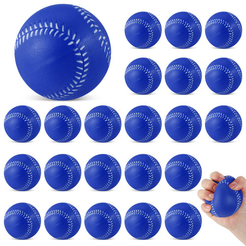 Outus 24 Pack 9 Inch Foam Baseballs Kids Soft Practice Baseballs Sports Colored Baseballs for Indoor Outdoor Teenager Youth Players Safely Practice Hitting(Blue)