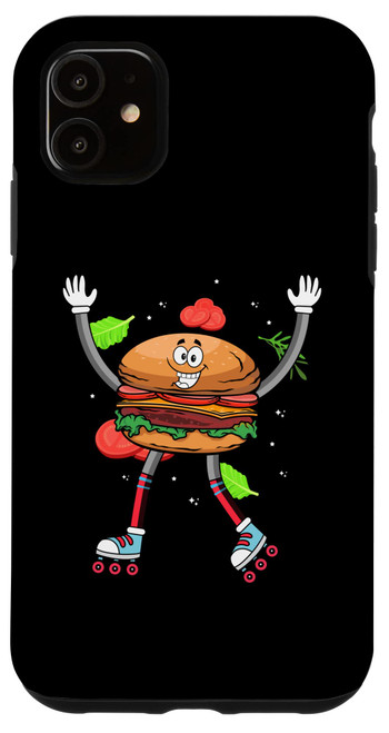 iPhone 11 Burger on Rollerskates, Roller Blades Skater Skating Case