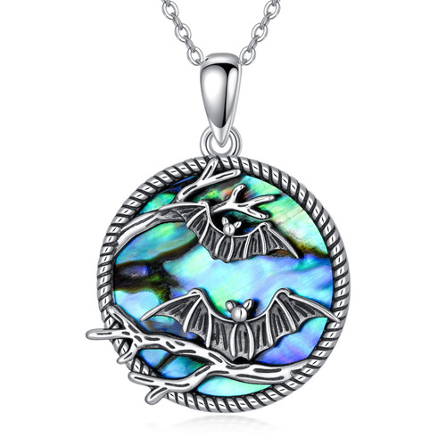 MONGAS Bat Necklace 925 Sterling Silver Bat Viking Gothic Goth Halloween Jewelry Gifts for Women MONGAS Bat Necklace 925 Sterling Silver Bat Viking Gothic Goth Halloween Jewelry Gifts for Women