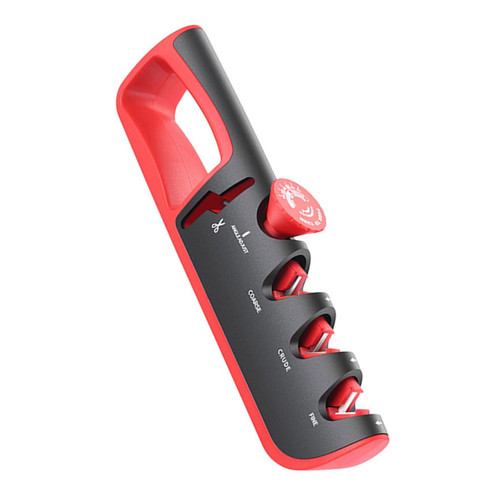 GOOHOCHY 1Pc 4 in 1 sharpener multipurpose tool kitchen scissors sharpener Practical Cutter Sharpener scissor grinder metal scissors Manual Cutter Sharpener tpr Adjustable abrasive