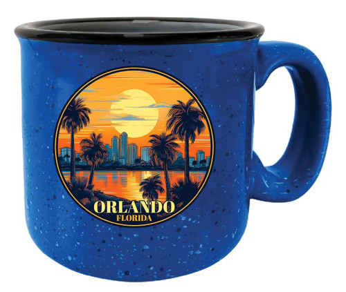 R and R Imports Orlando Florida B Souvenir 16 oz Ceramic camping mug Blue Single