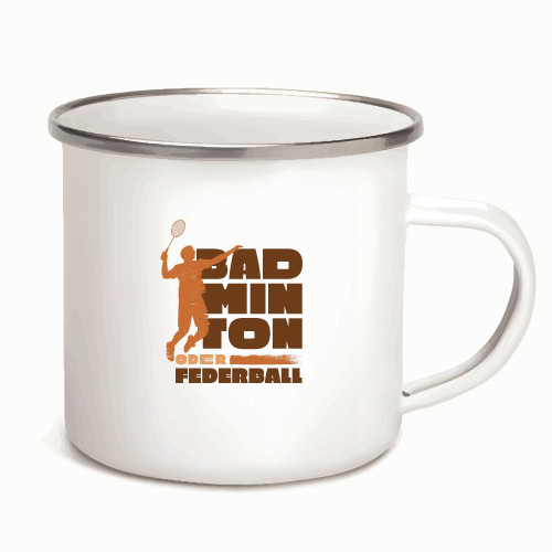 Stylish Badminton Player Quote Gift for Athletes and Sports Fans 12oz Enamel Silver Mug Stylish Badminton Player Quote Gift for Athletes and Sports Fans 12oz Enamel Silver Mug