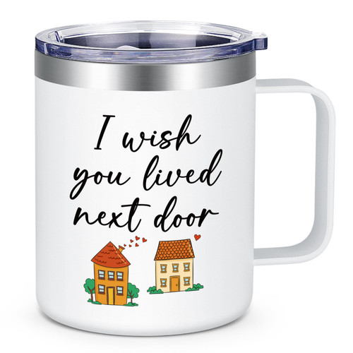 Lifecapido Friends Gifts, I Wish You Lived Next Door Stainless Steel Coffee Mug, Birthday Gift Christmas Gift Friendship Gift Moving Away Gift for Women Sister Friends Bestie BFF (12oz, White) Lifecapido Friends Gifts, I Wish You Lived Next Door Stainless Steel Coffee Mug, Birthday Gift Christmas Gift Friendship Gift Moving Away Gift for Women Sister Friends Bestie BFF (12oz, White)