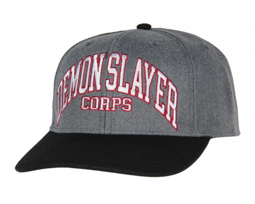 Demon Slayer Hat Demon Slayer Corps Embroidered Manga Anime Adjustable Snapback Cap for Men Or Women Grey