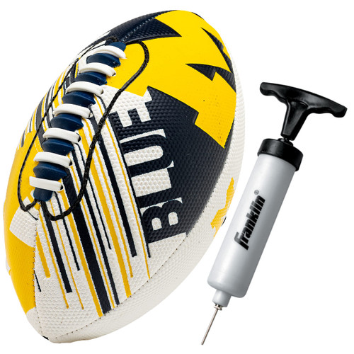 Franklin Sports Michigan Wolverines Football - Youth Mini Football - 8.5" Football- SPACELACE Easy Grip Texture- Perfect for Kids ! Franklin Sports Michigan Wolverines Football - Youth Mini Football - 8.5" Football- SPACELACE Easy Grip Texture- Perfect for Kids !