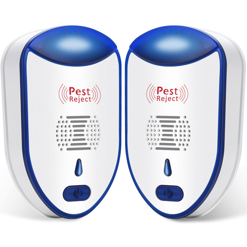 SRDASS Ultrasonic Pest Repeller Indoor, Ultrasonic Pest Control, Pest Repellent Ultrasonic Plug in for Insects, Electronic Pest Repeller Indoor, for Cockroaches, Mice, Spiders, Ants, Bats (2 Pack)