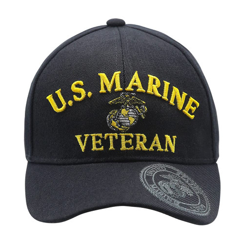 Icon Sports U.S. Military Adult Veterans Acrylic Hat Cap | U.S. Marines Vet | Black Icon Sports U.S. Military Adult Veterans Acrylic Hat Cap | U.S. Marines Vet | Black