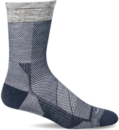 Sockwell Men's Elevate Crew Moderate Compression Sock, Denim - M/L