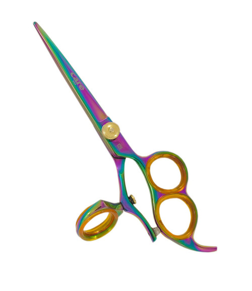 7" PROFESSIONAL CARE 3 RING SWIVEL THUMB RAINBOW TITANIUM COATED STYLING SCISSORS/SHEARS