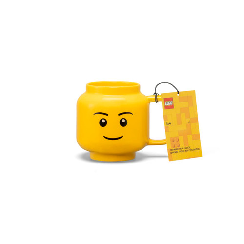 Room Copenhagen Lego Ceramic Mug, Iconic Boy Face, Large, 17.9 Fl. Oz. (530 mL)