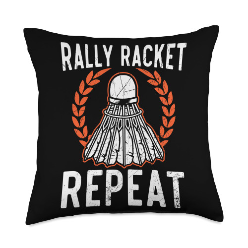 Badminton Player Sports Lover SteMi Apparel Shuttlecock Badminton Player Coach Smash Racquet Sports Throw Pillow, 18x18, Multicolor