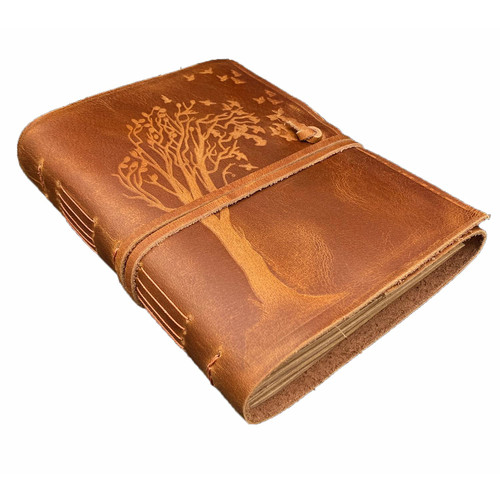 AzureGreen Leather Journal Refillable Lined Paper Tree of Life Handmade Leather Journal/Writing Notebook Diary/Bound Daily Notepad for Men & Women Medium, Writing pad Gift for Artist, Sketch