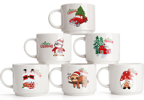 Zeniortex 14oz Christmas Coffee Mugs Set of 6- Stackable Hot Chocolate Cocoa Coffee Cups-Christmas Basket Holiday Gifts for Friends Family Zeniortex 14oz Christmas Coffee Mugs Set of 6- Stackable Hot Chocolate Cocoa Coffee Cups-Christmas Basket Holiday Gifts for Friends Family