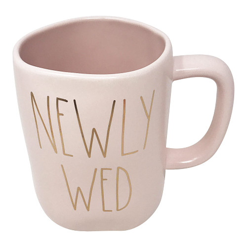 Rae Dunn Coffee/Tea Mugs for Wedding (Newly Wed/Pink/Gold Font)
