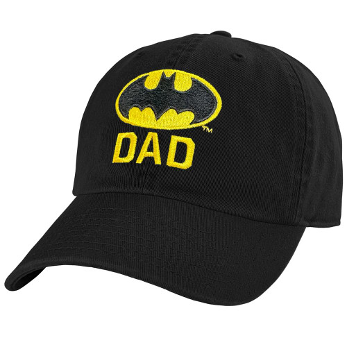 Popfunk Official Batman Bat Dad Shield Logo Dad Hat - The U18 Adjustable Relaxed-Fit Cap - Unisex for Men and Women, Black