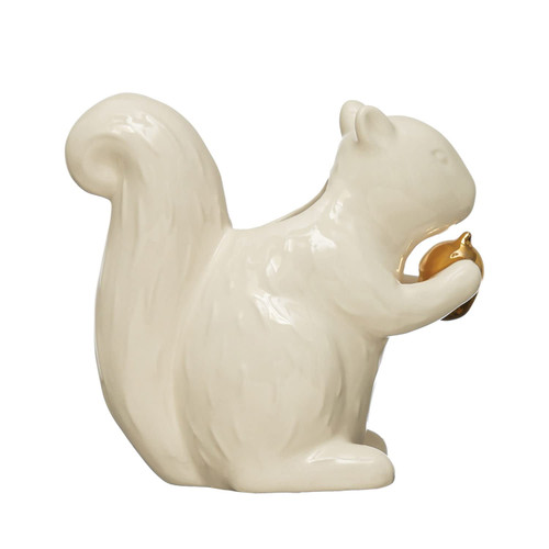 Creative Co-Op Stoneware Squirrel Vase