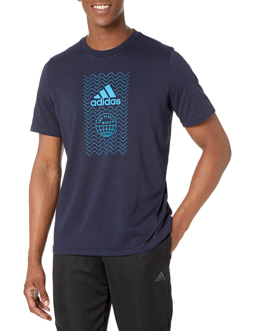adidas Men's Sustainable Graphic Tee, Legend Ink, Medium adidas Men's Sustainable Graphic Tee, Legend Ink, Medium