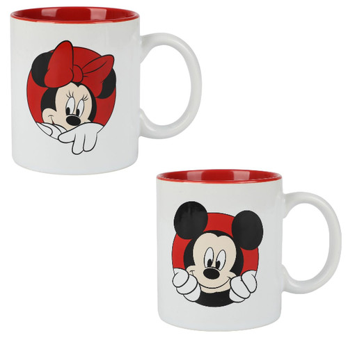 Disney Mickey & Minnie Mouse Peekaboo 2-Pack 16 Oz Ceramic Mug Set