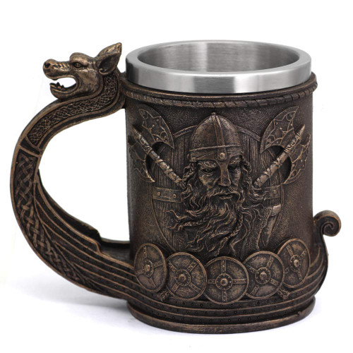 Viking Ship Draon Drakkar Tankard Mug Nordic Beer Cup Large Size Viking beer stein