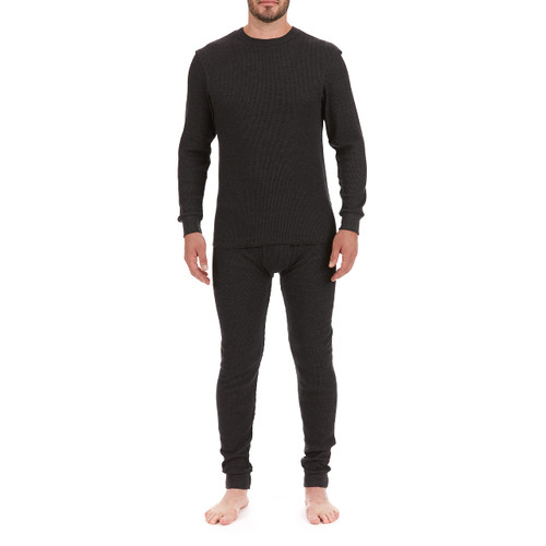 Smith's Workwear Men's Thermal Underwear Set, Charcoal Heather, M