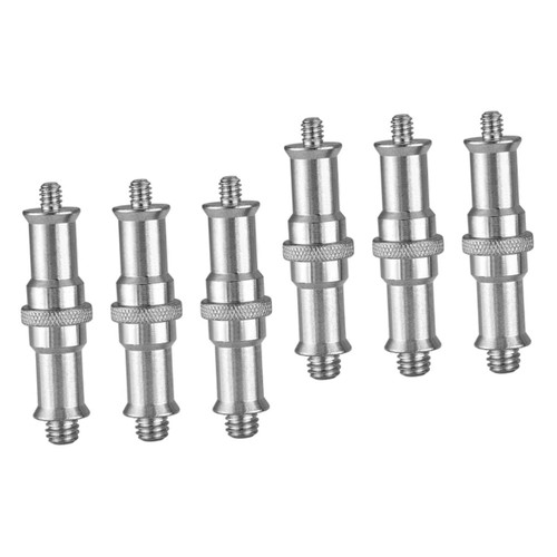 Mikikit 6 Pcs Camera Conversion Screw Mic Mount Light Stand Camera Tripod Threaded Adapter Mic Adapter 1/4 to 3/8 Adapter Tripod for Camera Spigot Stud Iron Microphone Copper Screw