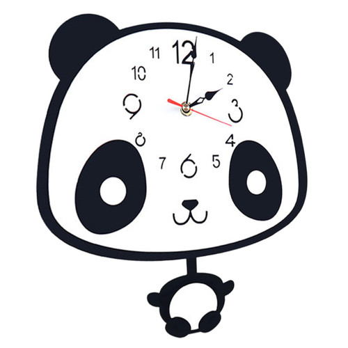 HOOTNEE Living Room Clock Bedroom Wall Clock Decor Mute Wall Hanging Clock Bedroom Clock Kid's Room Wall Clock Decor Decorative Hanging Clock Mute Clock Office Panda Decorative Clock abs