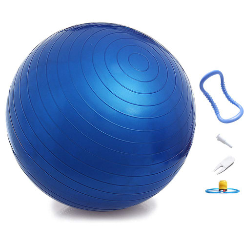 Exercise Ball, Extra Thick Yoga Ball, Anti-Burst Balance Ball for Pilates, Yoga, Birthing, Stability Gym Workout Training, with Yoga Ring