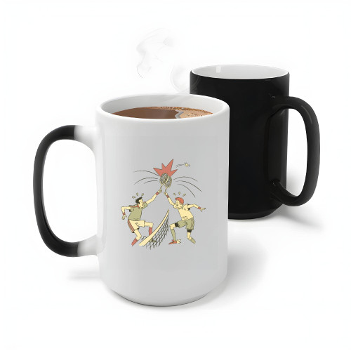 Gift for Tennis Players Two Players Clashing Rackets Gift for Tennis Fans 11oz 15oz Color Changing Mug Gift for Tennis Players Two Players Clashing Rackets Gift for Tennis Fans 11oz 15oz Color Changing Mug