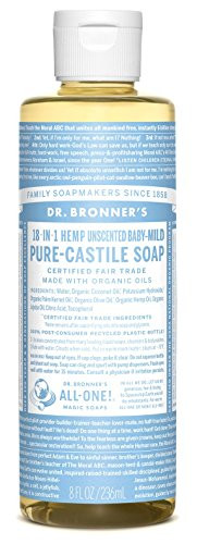 Dr. Bronners Pure-Castile Liquid Soap  Baby Unscented - 8 Ounce