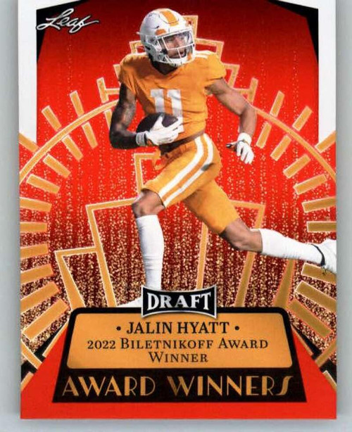 2023 Leaf Draft Red #15 Jalin Hyatt Tennessee Volunteers RC Rookie Football Trading Card 2023 Leaf Draft Red #15 Jalin Hyatt Tennessee Volunteers RC Rookie Football Trading Card