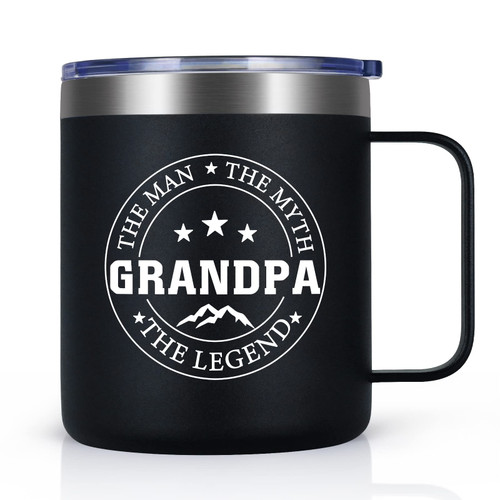 LiqCool Gifts for Grandpa, Gifts for Grandpa for Fathers Day Christmas Birthday, The Man The Myth The Legend Grandpa Coffee Mug with Handle, Grandpa Gifts from Grandchildren (12oz, Black) LiqCool Gifts for Grandpa, Gifts for Grandpa for Fathers Day Christmas Birthday, The Man The Myth The Legend Grandpa Coffee Mug with Handle, Grandpa Gifts from Grandchildren (12oz, Black)
