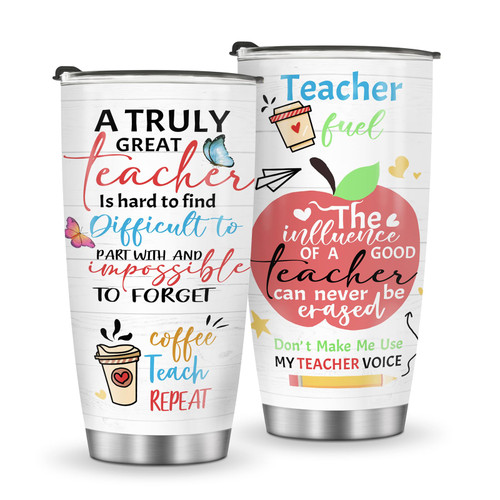 Teacher Tumbler Gifts for Women Men - Appreciation Present for Birthday Retirement Teachers Day, Thank You Gift from Student, Future Teacher Graduation Gift, 20oz Stainless Steel Travel Coffee Mug Cup