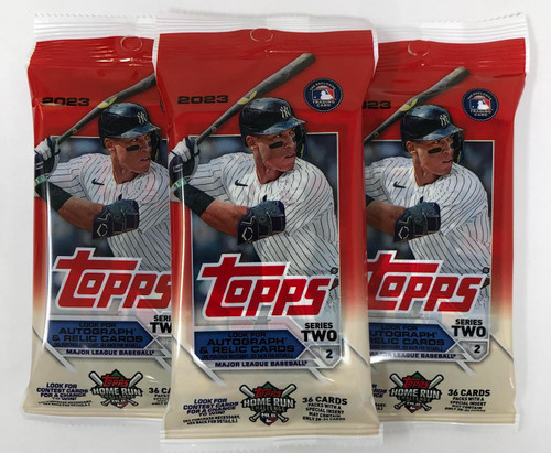 2023 Topps Series 2 Baseball Fat packs - Contains 3 Fat packs Totaling 108 Cards
