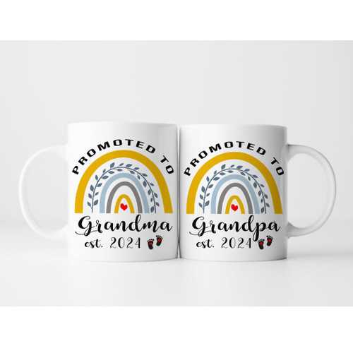 Qsavet Promoted To Grandparents 2024 Mug Set of 2, Grandparents To Be Gifts First Time, Pregnancy Announcement For Grandma And Grandpa From Daughter Son, 11oz Coffee Mug Gifts For New Grandparent 2024 Qsavet Promoted To Grandparents 2024 Mug Set of 2, Grandparents To Be Gifts First Time, Pregnancy Announcement For Grandma And Grandpa From Daughter Son, 11oz Coffee Mug Gifts For New Grandparent 2024