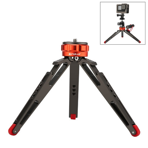 PULUZ Mini Desktop Camera Tripod Holder with Cold Shoe Bases for GoPro/Smartphone/DSLR Cameras