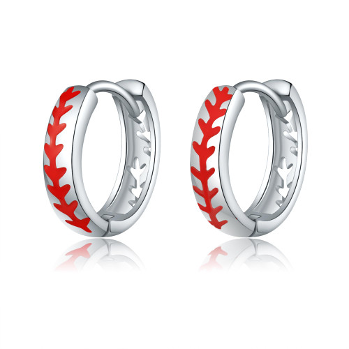 Baseball Earrings 925 Sterling Silver Sport Hoop Earrings Jewelry Baseball Gifts for Women Sport Lover Baseball Earrings 925 Sterling Silver Sport Hoop Earrings Jewelry Baseball Gifts for Women Sport Lover