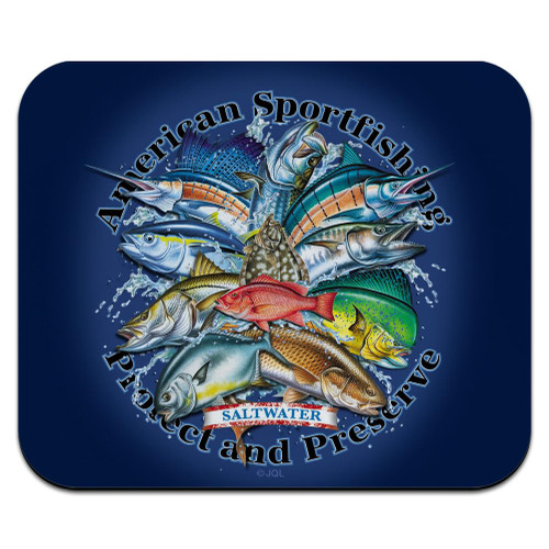 Saltwater Game Fish Low Profile Thin Mouse Pad Mousepad